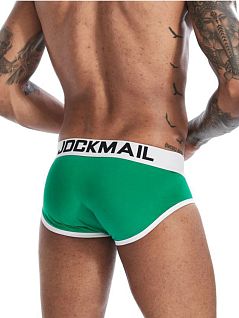 Хлопковые брифы на пришивой резинке зеленого цвета JOCKMAIL RTJM2032-19
